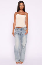 Blissfully Bold Lace Cami Top Cream