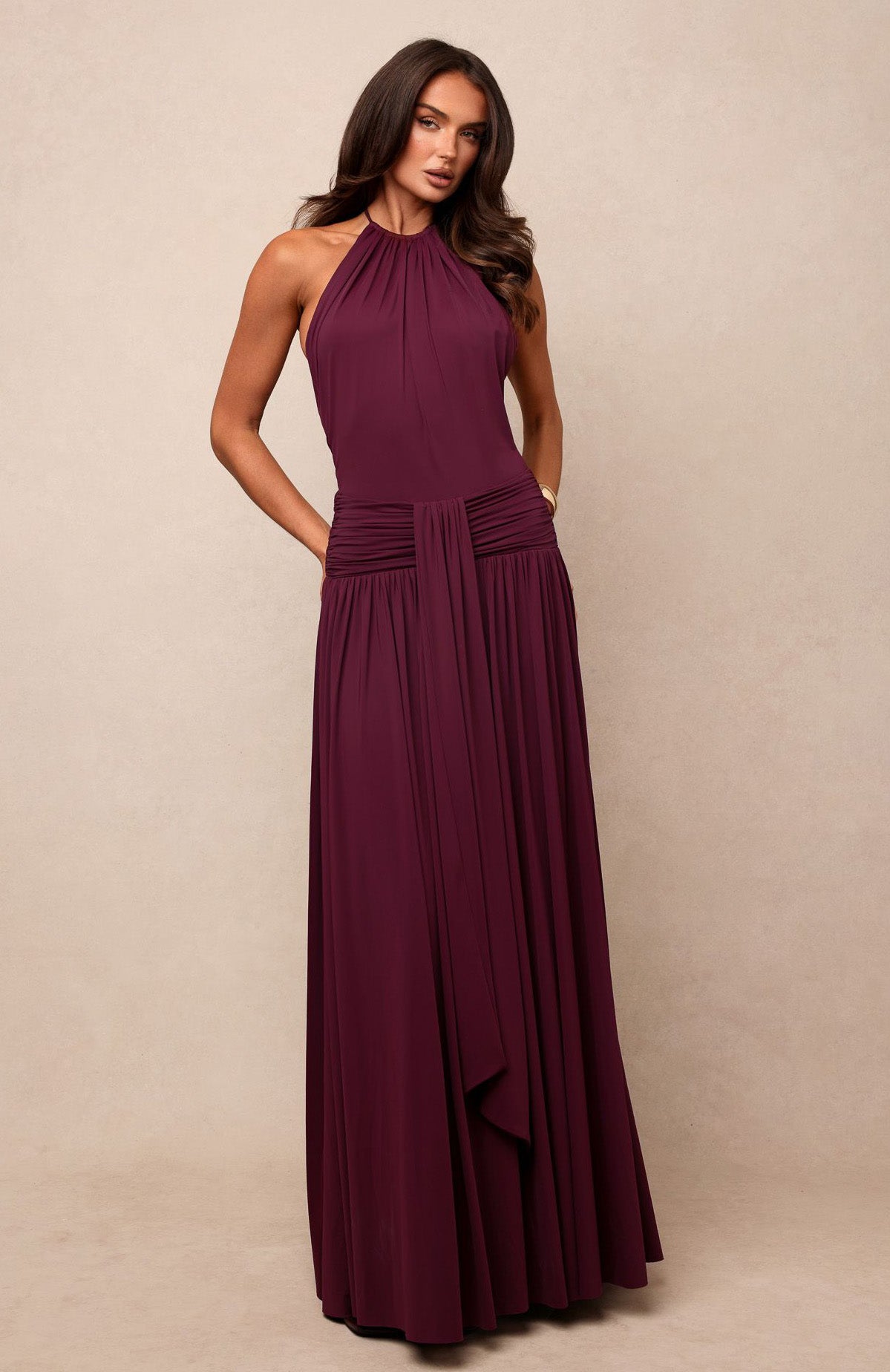 Lost In The Tide Maxi Dress Dark Cherry