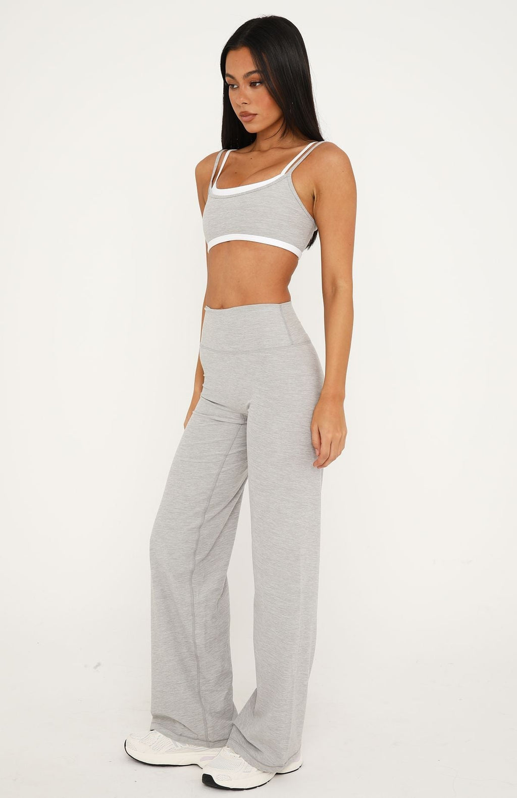 Crushing Wide Leg Leggings Grey Marle