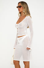Anouk Long Sleeve Knit Top Off White