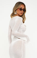 Anouk Long Sleeve Knit Top Off White
