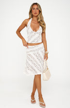 Gelato Girl Midi Skirt Off White