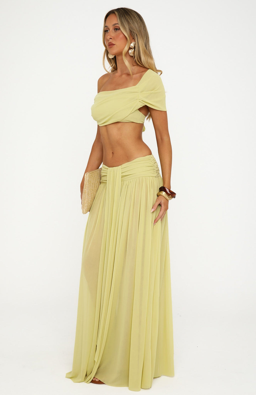 Amore Ease Maxi Skirt Pistachio Mist