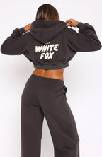 Offstage Cropped Zip Hoodie Shadow