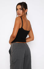 After Midnight Lace Trim Cami Black