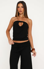 Valerie Strapless Top Black