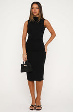 Don't Be Shy Midi Dress Black