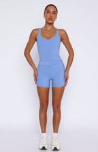 Keep Up High Waisted Shorts 4" Blueberry