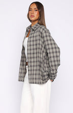 At First Light Button Up Shirt Blue/Grey Check