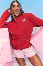All I Want For Christmas Oversized Hoodie Red