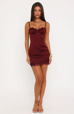 Ex-Factor Mini Dress Wine