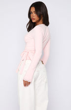Cater To You Long Sleeve Top Baby Pink