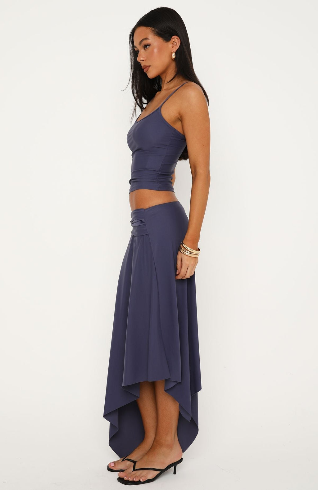 Free All Night Midi Skirt Steel