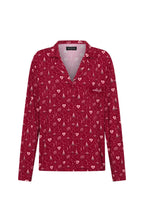 Pillow Talk Printed Long Sleeve Pyjama Set Cherry Noel