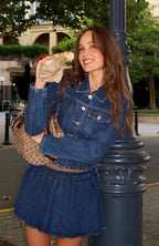 Ayla Denim Mini Skort Dark Blue Wash