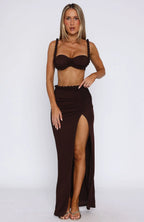 Serenade Me Maxi Skirt Chocolate
