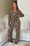 Pillow Talk Printed Long Sleeve Pyjama Set Leopard