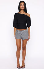 Marrakech Moments Cinched Waist Top Black