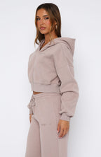 Stay Lifted Cropped Hoodie Cinnamon