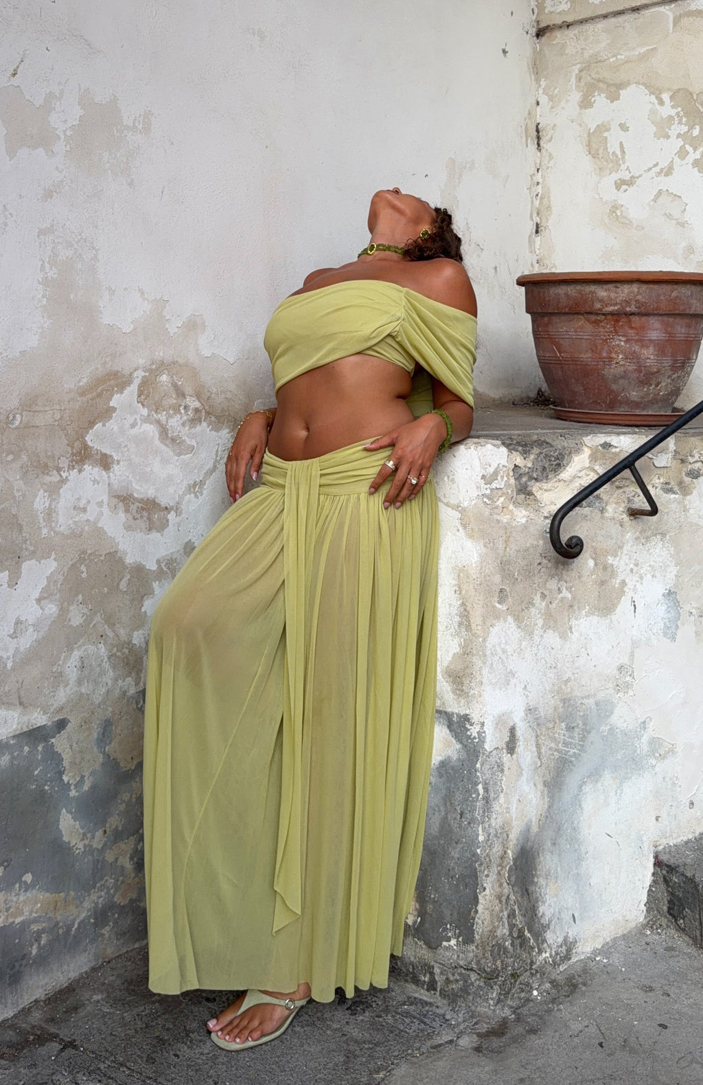 Amore Ease Maxi Skirt Pistachio Mist
