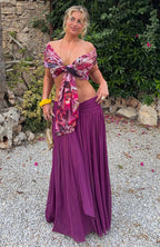 Frangipani Drift Scarf Top Electric Bloom