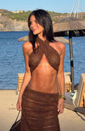 Chiara Crochet Scarf Top Chocolate