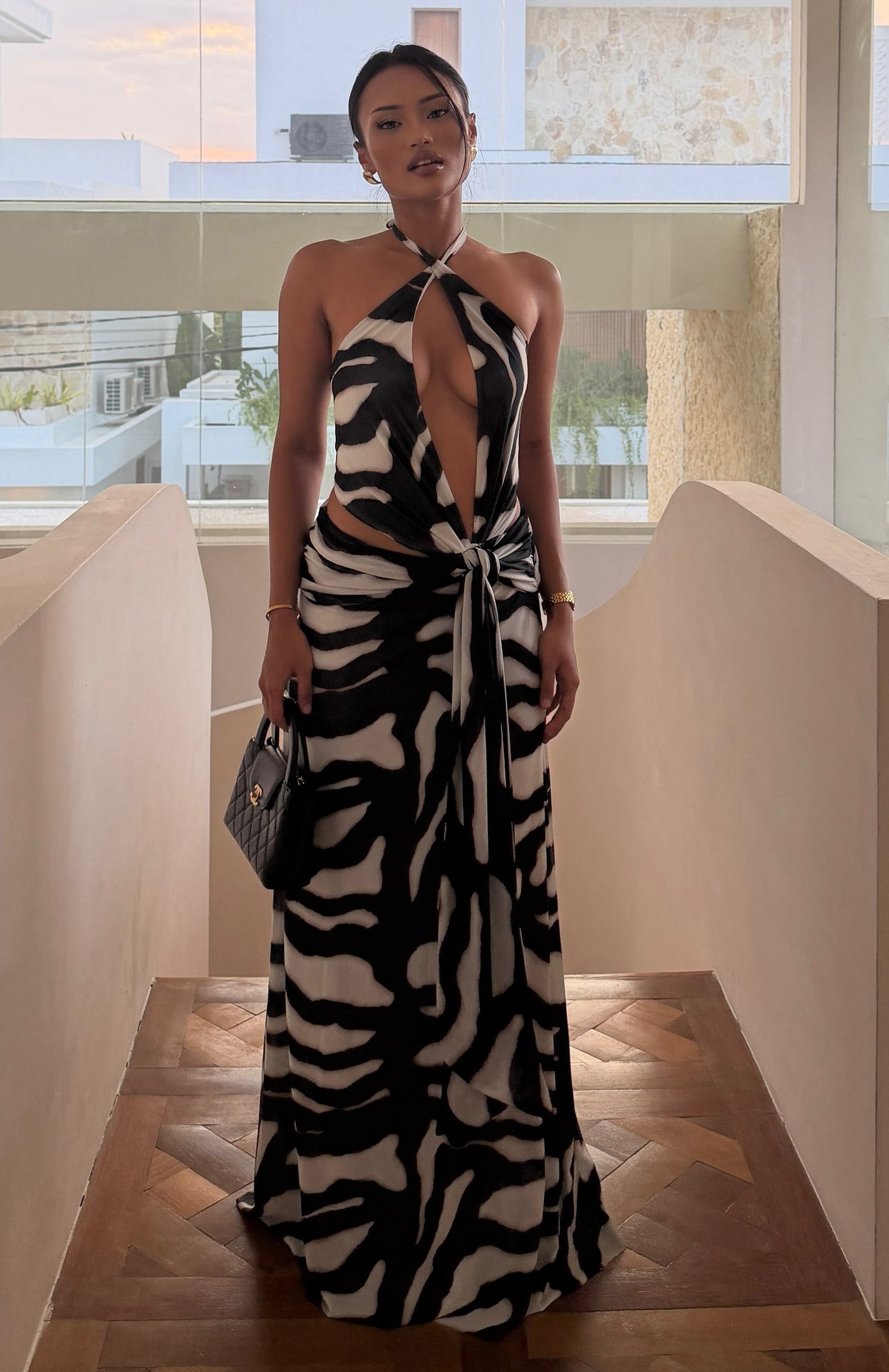 Tropic Isla Maxi Dress Blurred Noir
