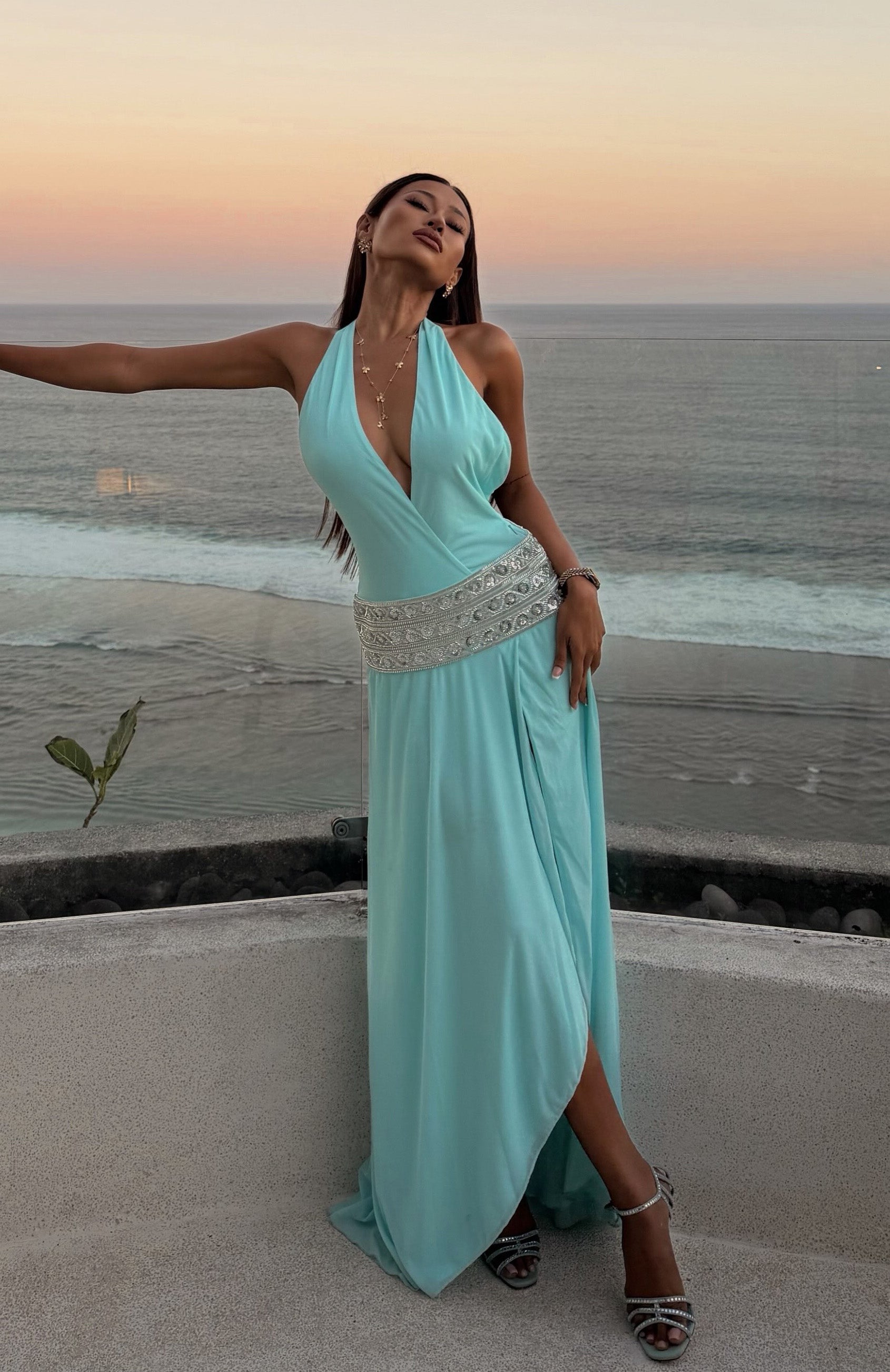 Isla Paradise Maxi Dress Baby Blue