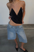Divine On You Invisible Strap Top Black