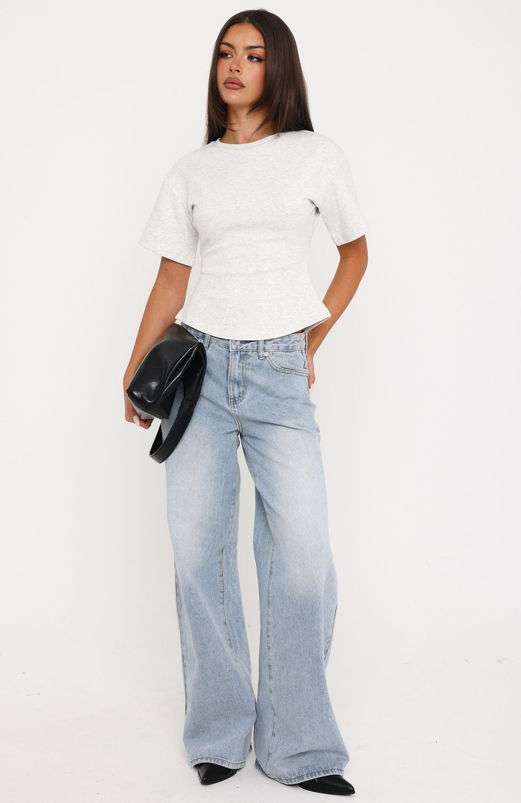 Whisper In Time Short Sleeve Top Grey Marle