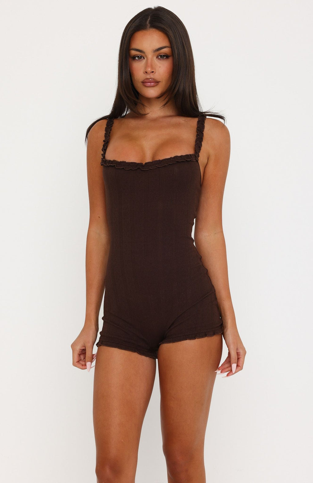 Dreamy Nights Pyjama Romper Dark Chocolate