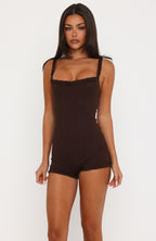 Dreamy Nights Pyjama Romper Dark Chocolate
