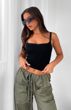 After Midnight Lace Trim Cami Black