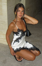 Behind The Light Lace Mini Dress Cream