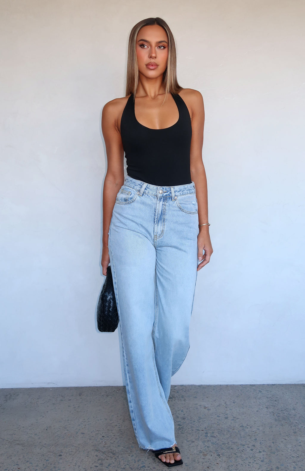 Alana High Waisted Straight Leg Jeans Light Blue Wash