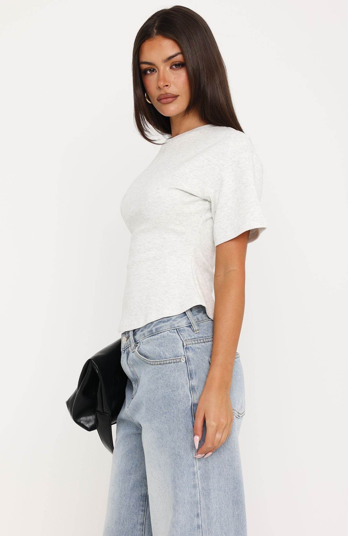 Whisper In Time Short Sleeve Top Grey Marle