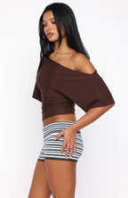 Marrakech Moments Cinched Waist Top Chocolate