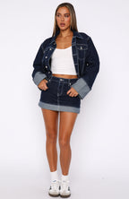 Charlotte Denim Mini Skirt Dark Indigo Wash