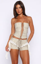 Glow All Night Shorts Stone