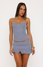 Love Drunk Bustier Blue/White Stripe