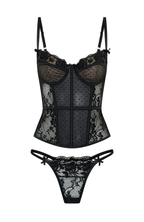 Cherished Heart Lingerie Set Black