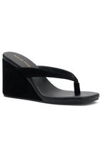 Grace Wedge Black Faux Suede
