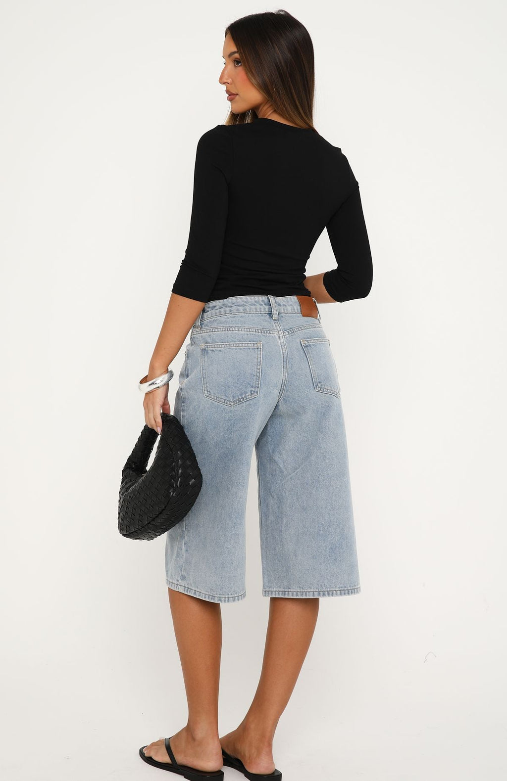 Missed Opportunity Mid Rise Denim Shorts Light Blue Wash