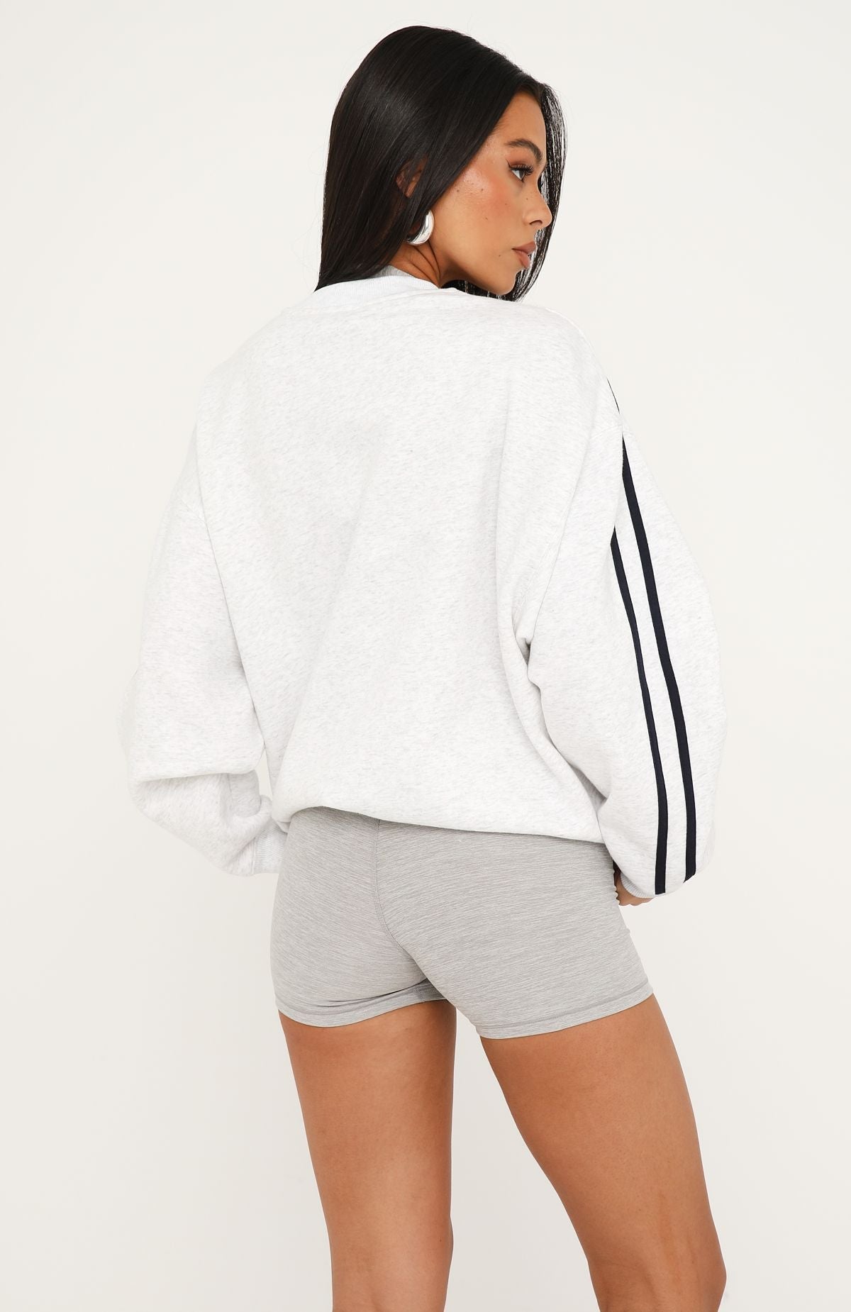 Lights Are Shining Oversized Drop Shoulder Sweater Grey Marle