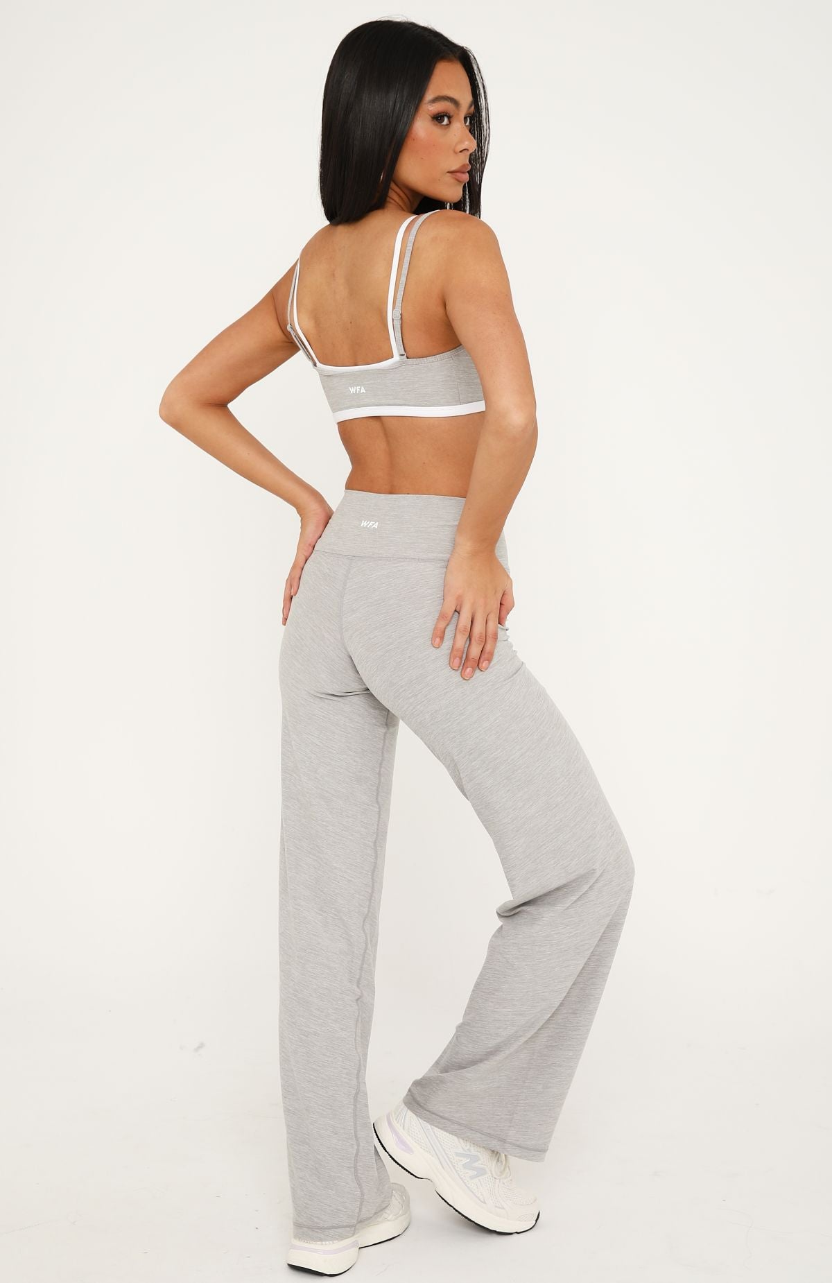 Crushing Wide Leg Leggings Grey Marle
