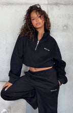 Test Drive Boxy Quarter Zip Sweater Black