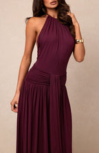 Lost In The Tide Maxi Dress Dark Cherry