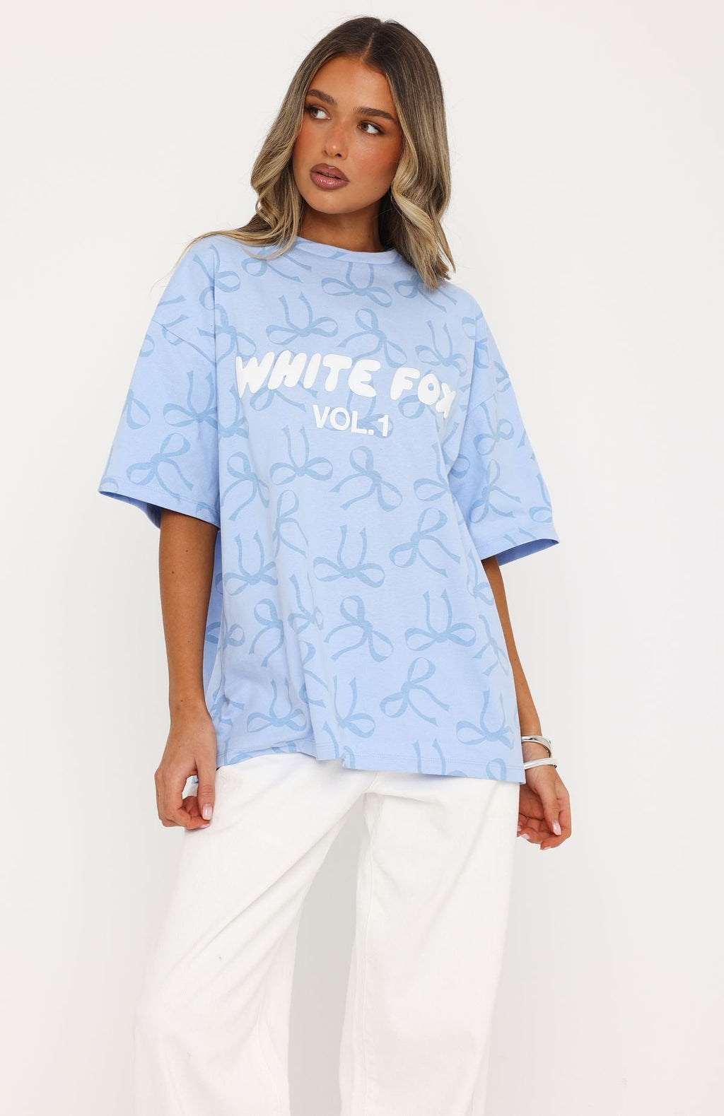 Vol. 1 Oversized Tee Blue Bow