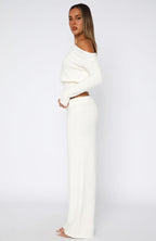 Please Be Mine Knit Pants Off White