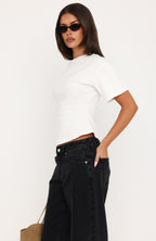 Whisper In Time Short Sleeve Top White